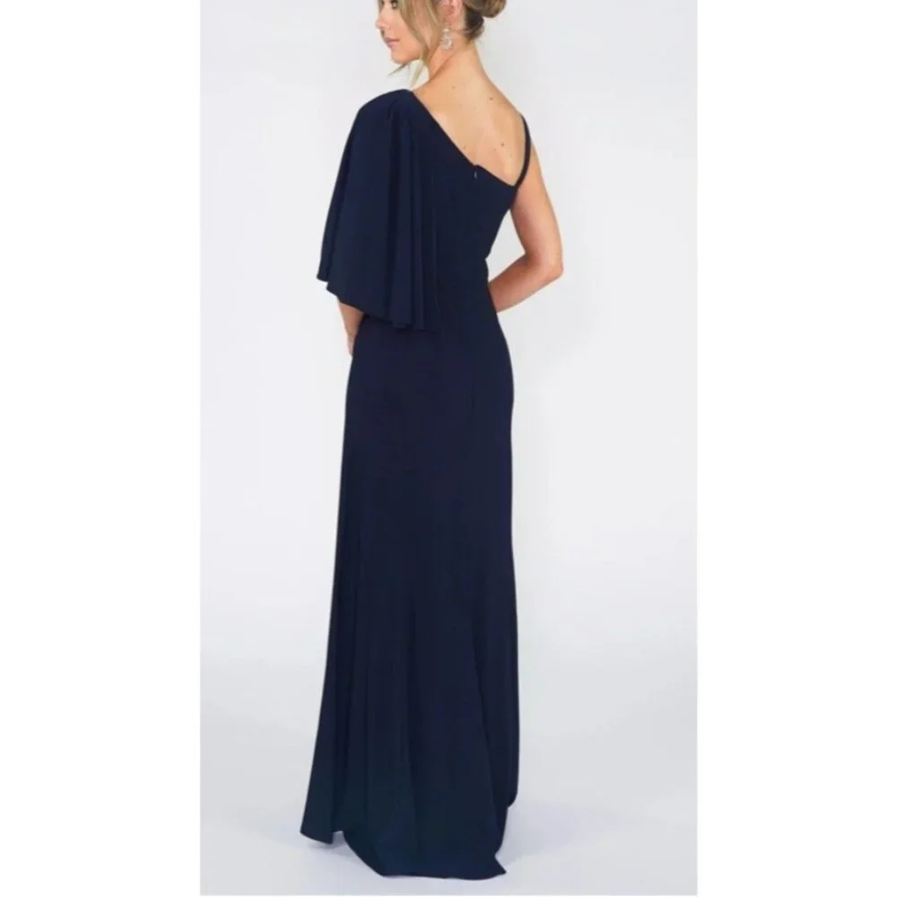 R & M Richards Formal Long Dress 14W Blue Party Cruise Wedding Washable NEW